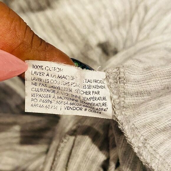 Club Monaco Gray Striped Crew Neck T Shirt XS - Picture 3 of 5